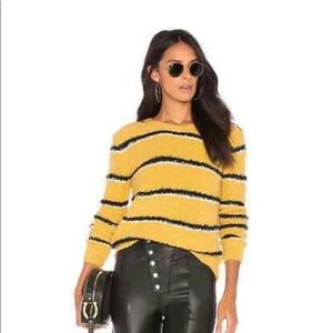 Medium Free People Best Day Ever Alpaca Blend Boucle Stripe Yellow Sweater